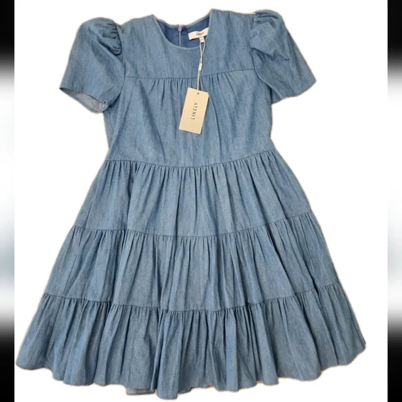 LIKELY Blue River Chambray Dress Size 6 Coastal Cowgirl Boho - Picture 12 of 12